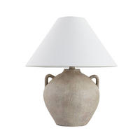 TISCHLAMPE RITA - Weiß, Große Tischlampe - Weiß, Kunststoff/Textil (43/43/50cm) - Home Deluxe