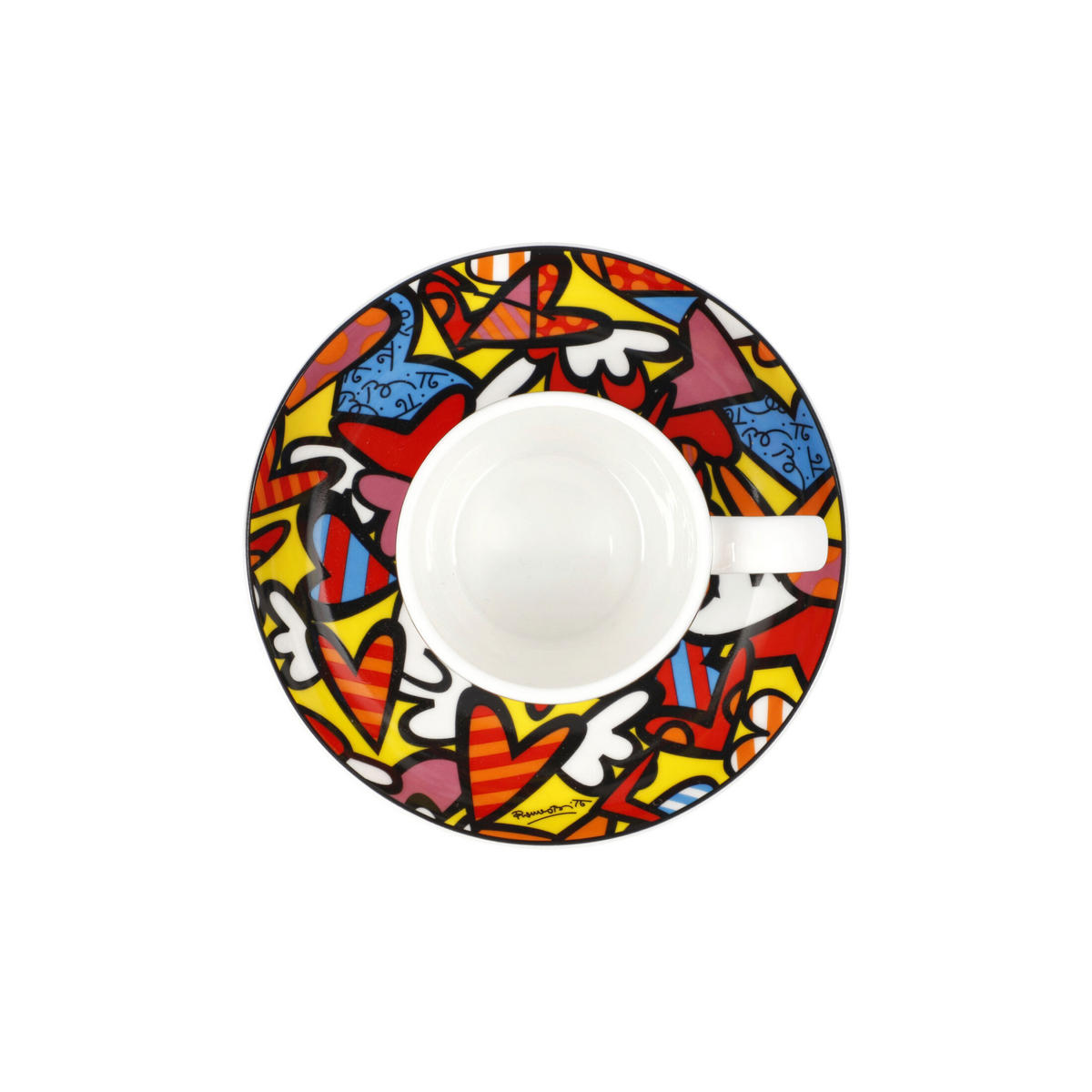 ESPRESSOTASSE Romero Britto - All We Need is Love, Tasse, Becher, Fine Bone China, Bunt, 100 ml - Multicolor, Keramik (0.1L) - Goebel