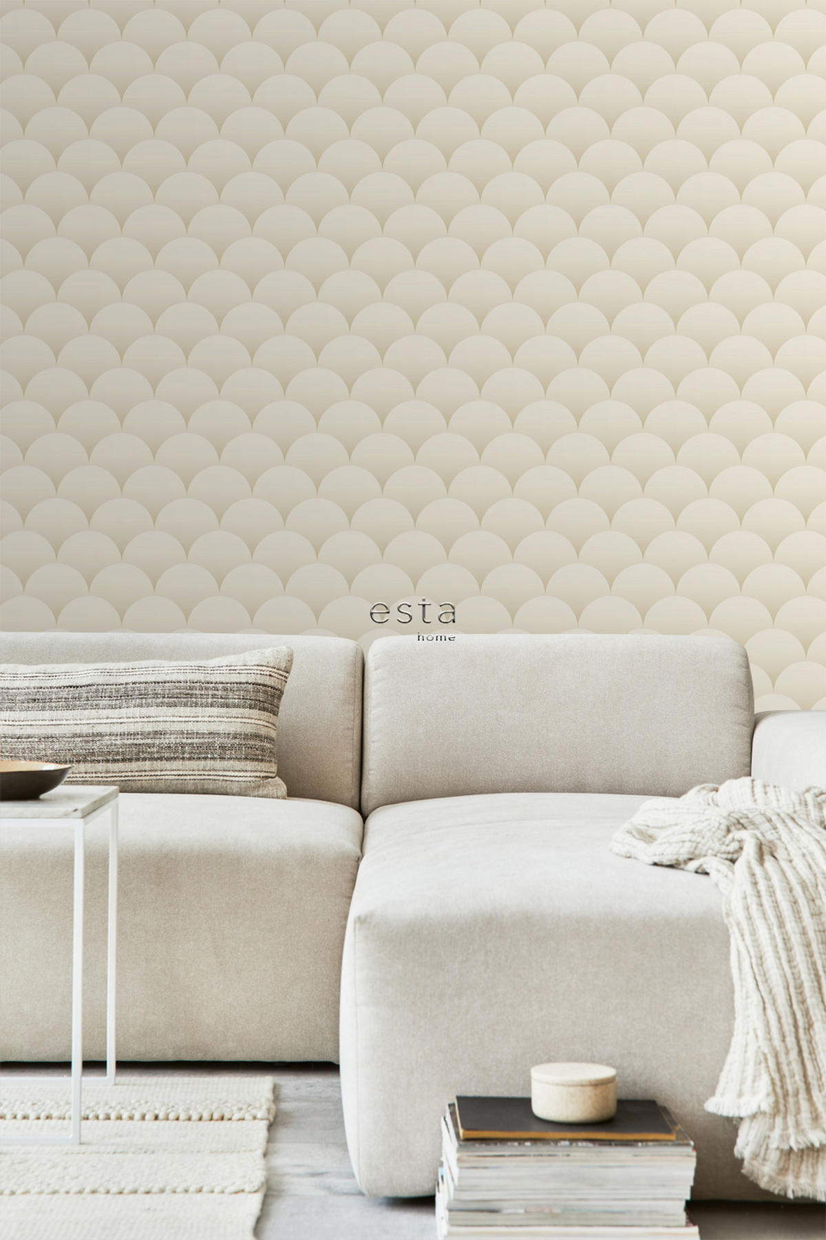 TAPETE Art Decó Muster 50 x 900 cm - Beige, Papier (50/900cm) - ESTAhome