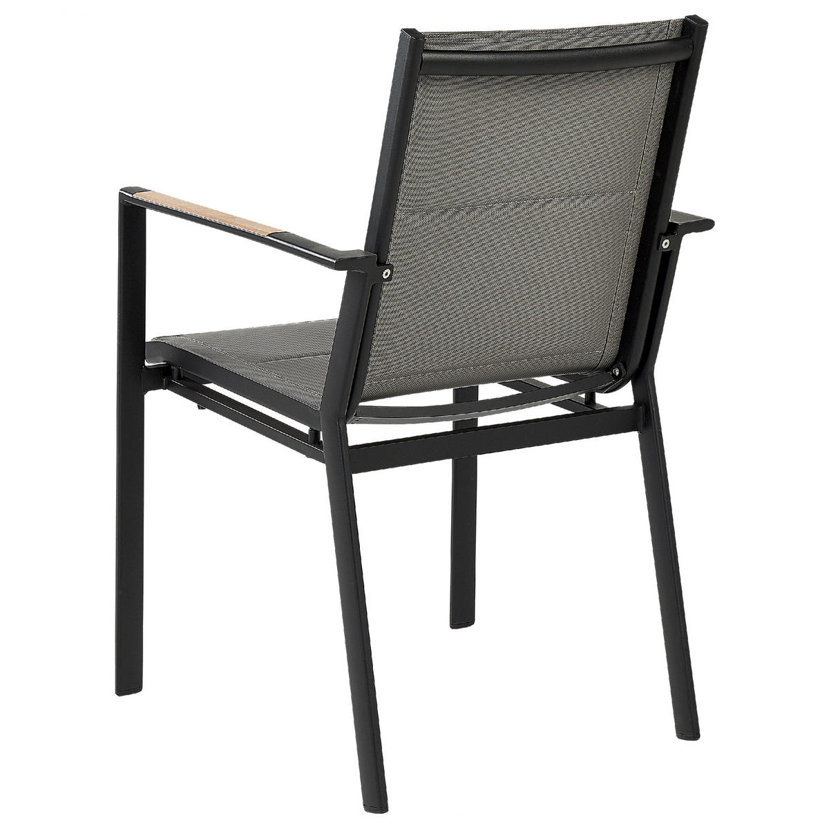 GARTENSTUHL 4er-Set Aluminium schwarz Busseto - Schwarz, Metall (56/90/64cm) - Beliani