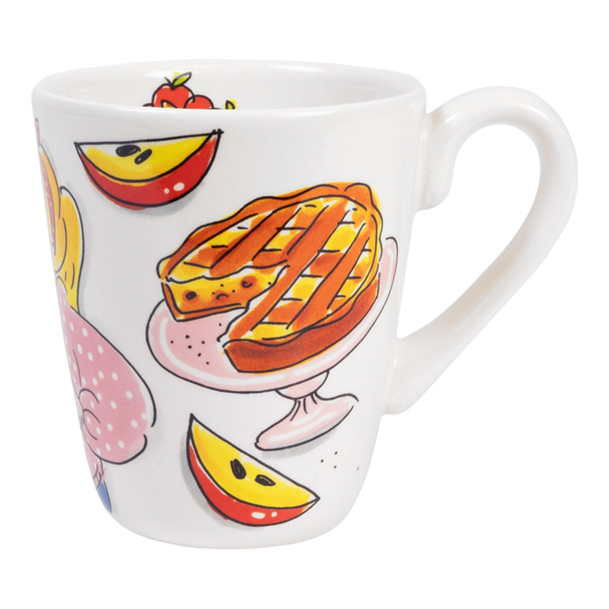 BECHER Gemütliche Tage - Apfelkuchenzeit in Bunt - 350 ml - Multicolor, Keramik (0.35L) - Blond Amsterdam
