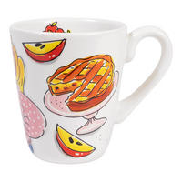 BECHER Gemütliche Tage - Apfelkuchenzeit in Bunt - 350 ml - Multicolor, Keramik (0.35L) - Blond Amsterdam