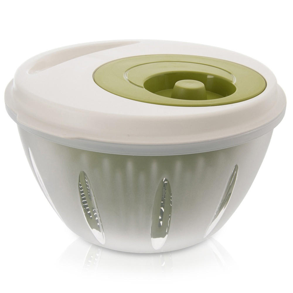 SALATSCHLEUDER ELA Grün Weiß 4,5 l - Transparent, Kunststoff (25.5/14.5cm) - Orion 