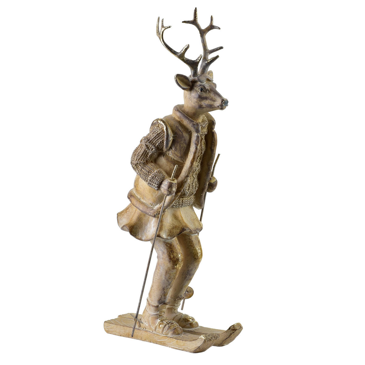 DEKOFIGUR Santa Lila Braun 16x11x32,5 cm Kunststoff - Braun, Kunststoff (11/32.5/16cm) - Mondex