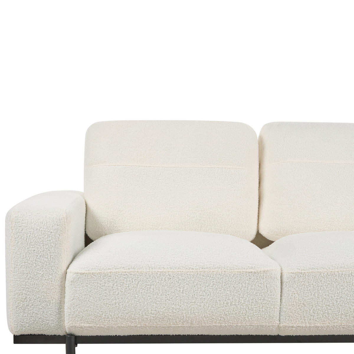 3-SITZER-SOFA Bouclé cremeweiß Sovik - Weiß, Textil (215/72/87cm) - Beliani