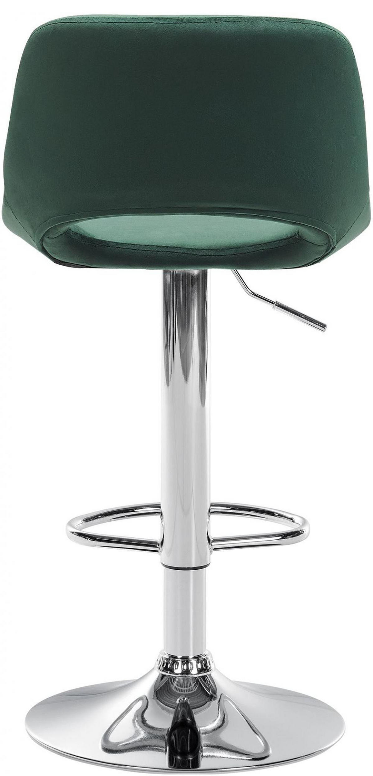 BARHOCKER 2er Set Samt grün - Chromfarben/Grün, Textil/Metall (42/86/46cm) - CLP