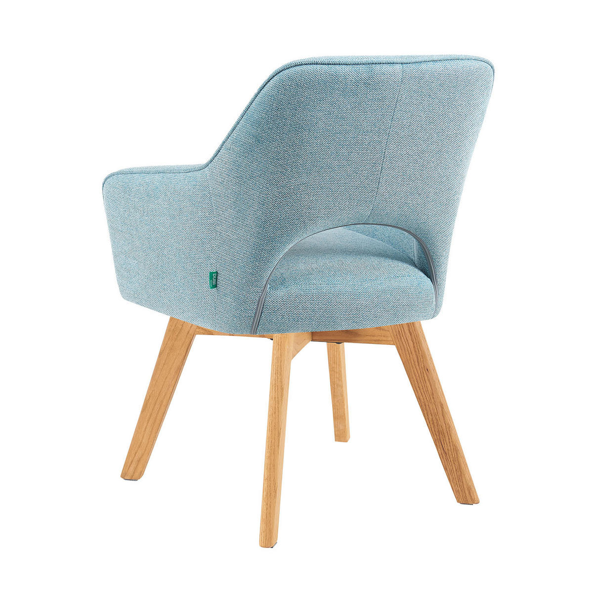 DREHSTUHL Mika-Mara - Honigeiche/Hellblau, Eichenholz/Holz (60/87/65cm) - DUBI Möbel