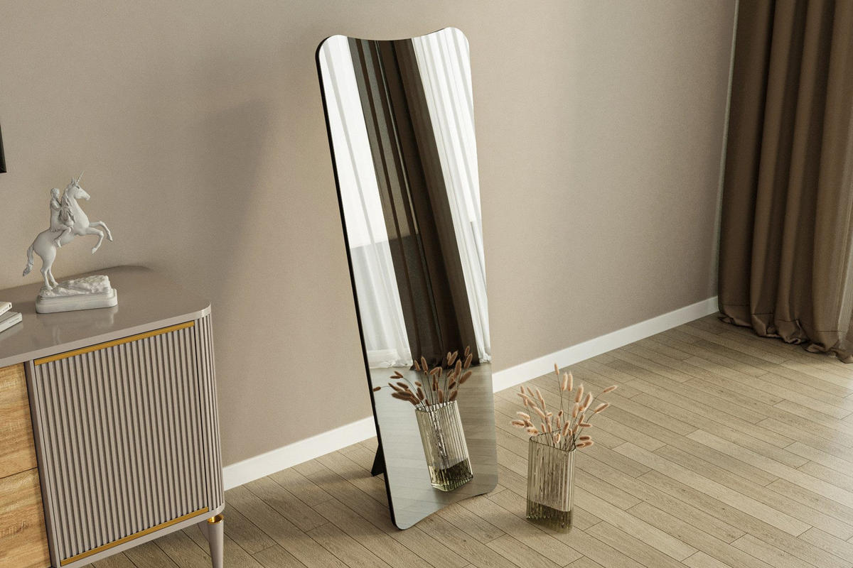 GANZKÖRPERSPIEGEL 54 x 150 cm Schwarz Stand- & Wandspiegel - Transparent/Schwarz, Glas (54/150/2cm) - Ibonto