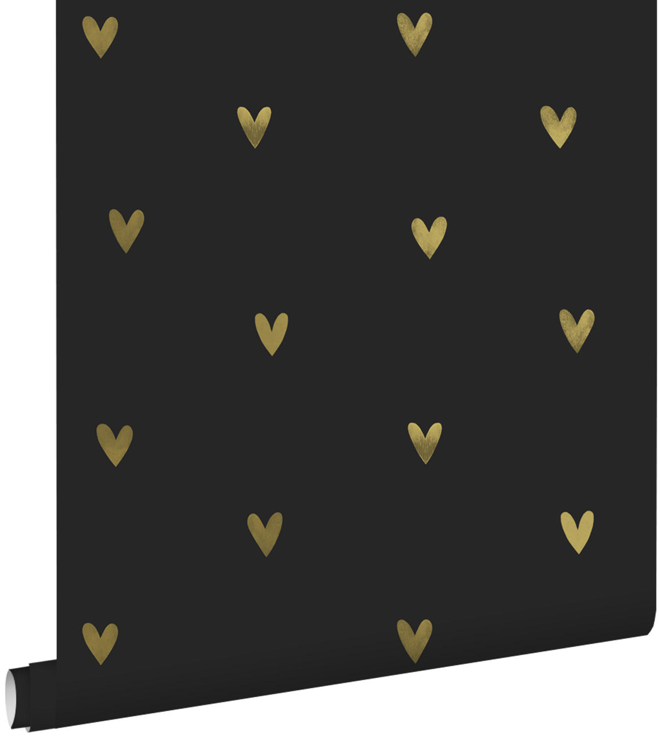 TAPETE Herzchen 53 cm x 10.05 m - Schwarz, Papier (53/0.1cm) - ESTAhome