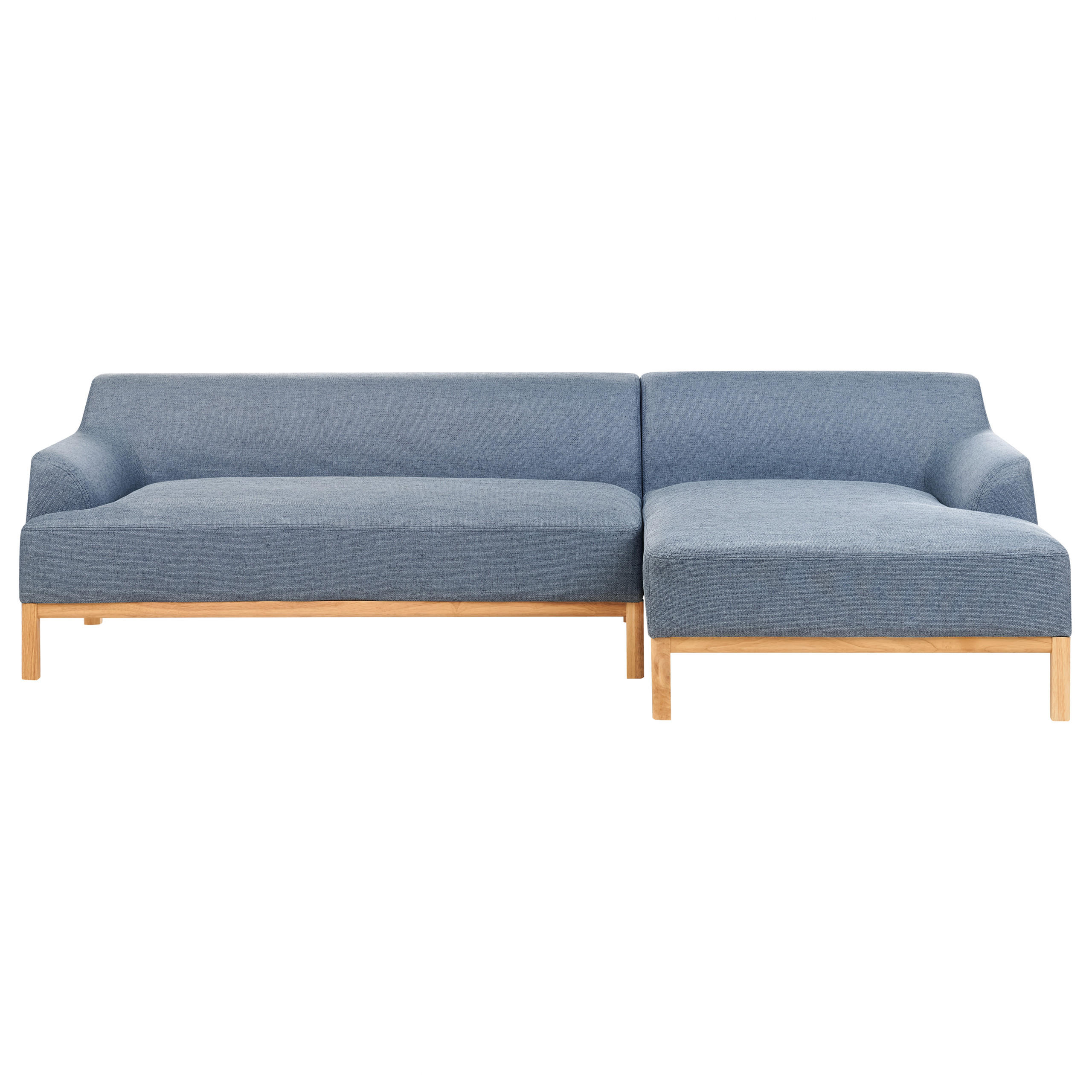 Beliani Ecksofa Blau, Braun 251x132 cm