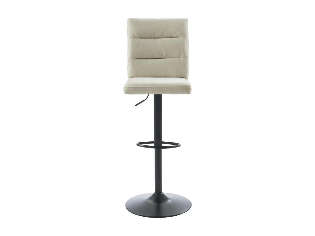 BARHOCKER 2er-Set - Stoff & schwarzes Metall - Höhenverstellbar - Beige - NORIEL - Beige, Textil (55/126/43cm) - Vente-Unique