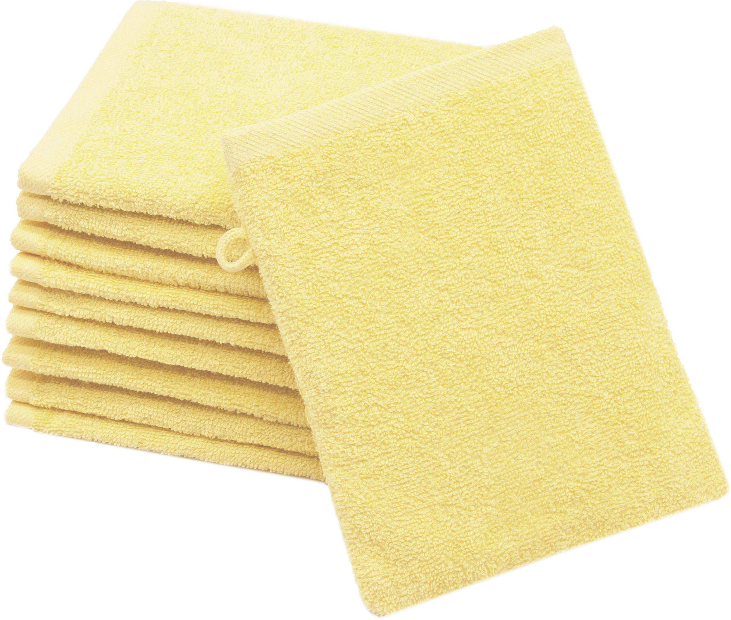 WASCHHANDSCHUH, 10er-Set, 16x21 cm, 100% Baumwolle, Gelb - Hellgelb, Textil (16/21cm) - Zollner