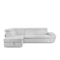 SCHLAFECKSOFA RATLO links 4/5-Sitzer mit Bettkasten, Grau - Silberfarben/Hellgrau, Textil (270/190cm) - KONSIMO®