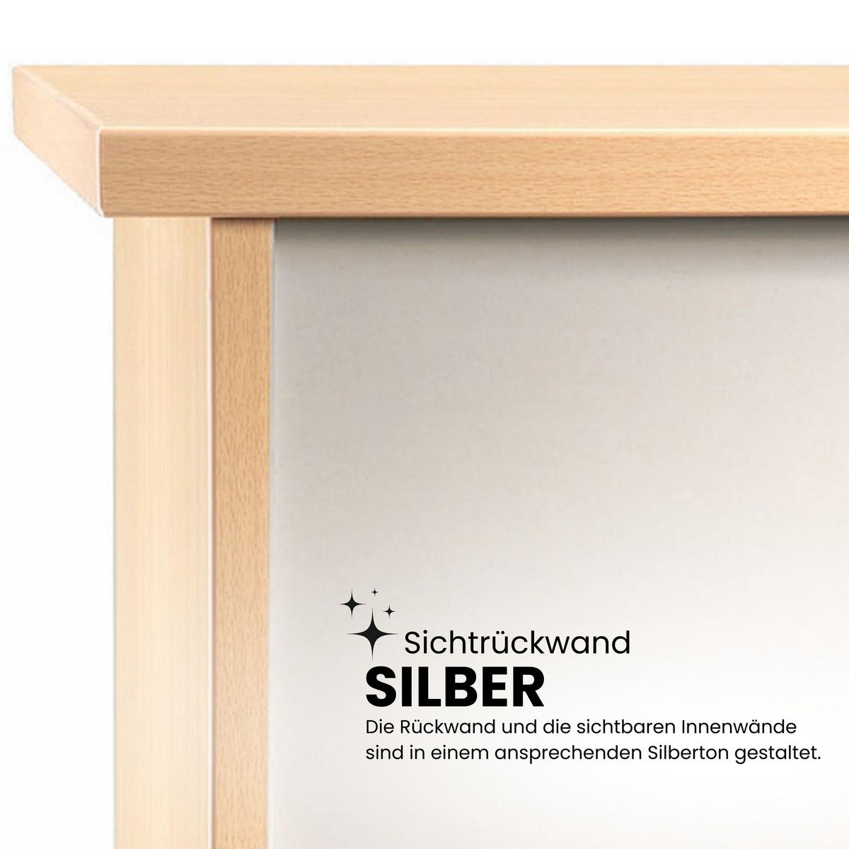 SIDEBOARD mit 2 Schübe & 2 Türen 44,8/166,1/84 cm in Nussbaumfarben/Silberfarben Knauf/Streifengriff - Silberfarben/Nussbaumfarben, Holzwerkstoff (166.1/84/44.8cm) - bümö