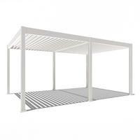 PERGOLA Deluxe Elektrisch Pavillon Terrassenüberdachung Aluminium LED 3,6 x 5,3 m - Weiß, Metall (360/255/530cm) - WEIDE