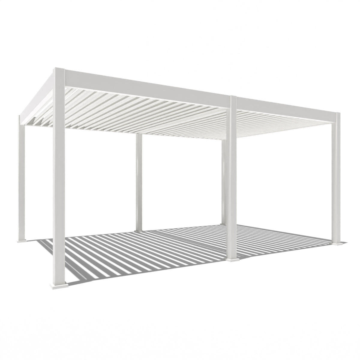 PERGOLA Deluxe Elektrisch Pavillon Terrassenüberdachung Aluminium LED 3,6 x 5,3 m - Weiß, Metall (360/255/530cm) - WEIDE