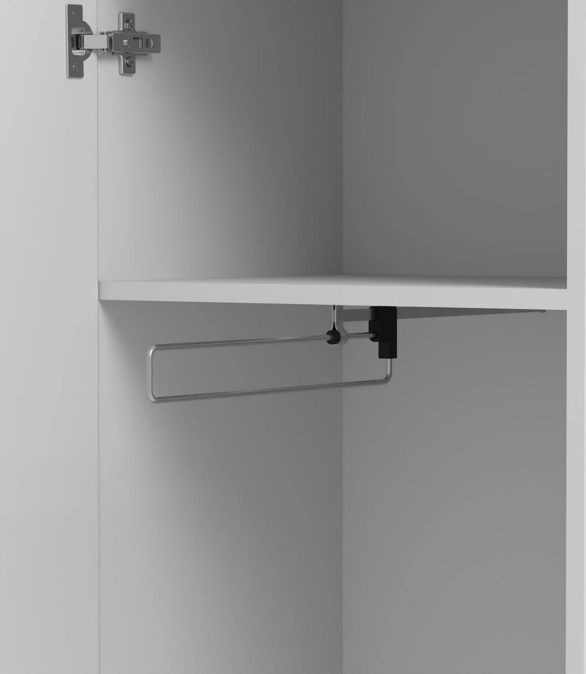 GARDEROBEN-SET Nela II mit Spiegel 150/187/40 - Dunkelgrau/Silberfarben, Holzwerkstoff/Kunststoff (150/187/40cm)