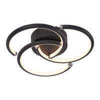 LED DECKENLEUCHTE Zyrvin 24/23.5/5.2 cm - Schwarz, Kunststoff/Metall (24/23.5/5.2cm) - ZMH