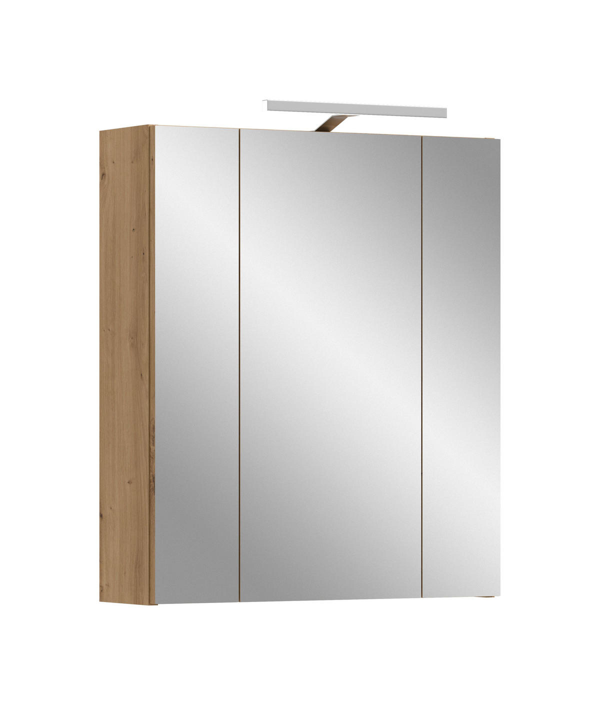 SPIEGELSCHRANK inkl. Beleuchtung ICE (B/H/T: ca. 60/70/18 cm) in Artisan Oak Nachbildung/Artisan Oak Nachbildung - Eiche Artisan, Holzwerkstoff (60/70/18cm)