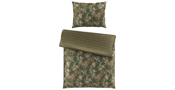 WENDEBETTWÄSCHE Satin 140/200 cm - Grün, KONVENTIONELL, Textil (140/200cm) - Esposa