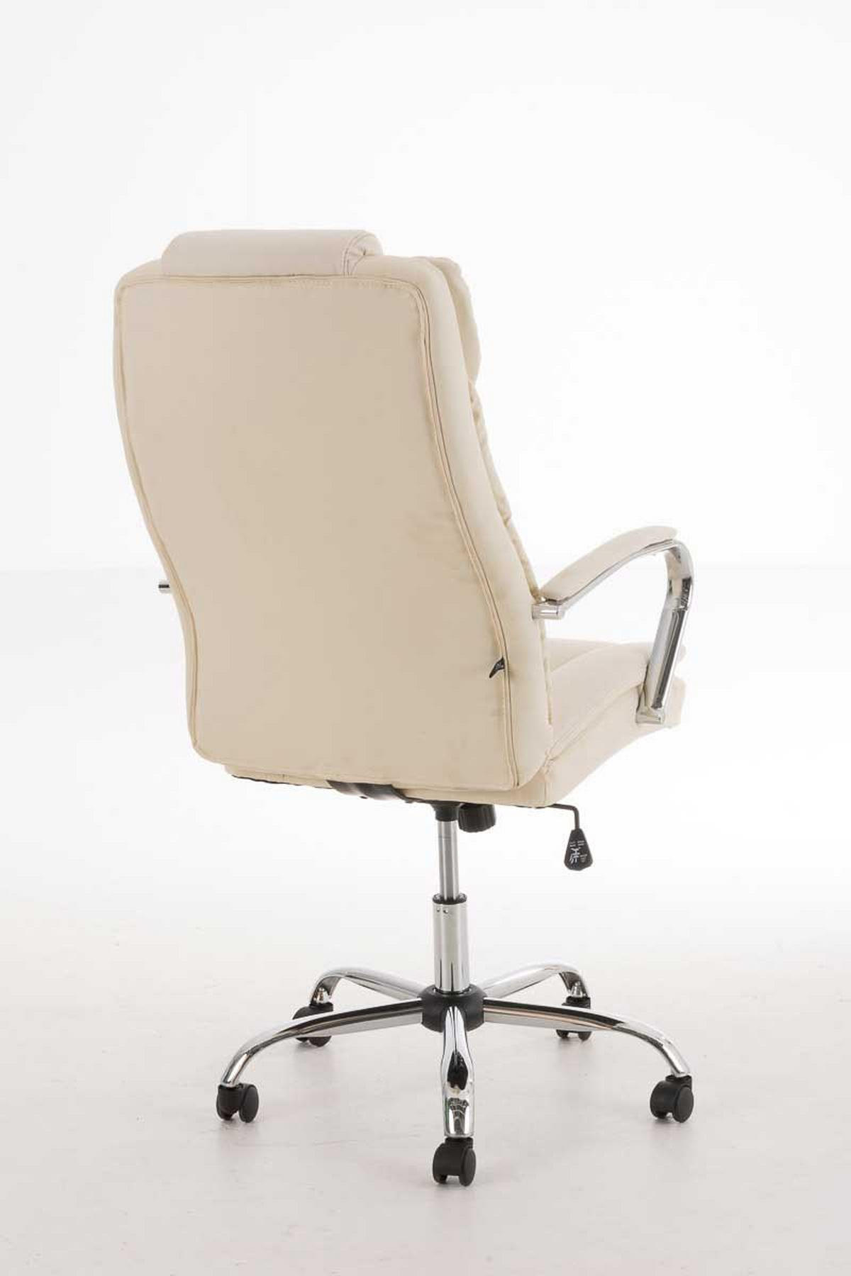 BÜROSTUHL JUBEL 115x62x70 Creme Kunstleder Metall - Creme, Leder/Metall (62/115/70cm) - DELUKE