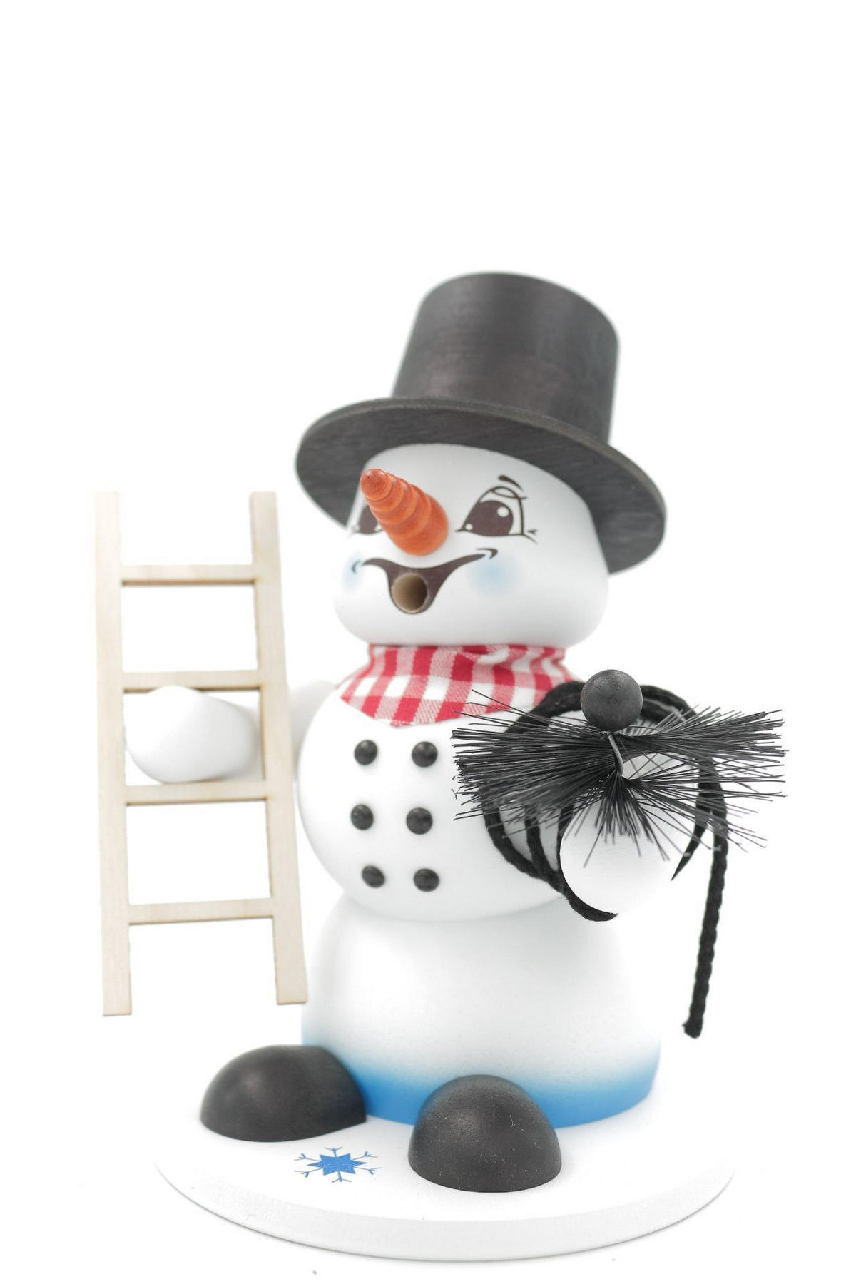 RAUCHFIGUR Schneemann Weiß Schornsteinfeger 19 cm - Multicolor, Holz (15/19/0.1cm)