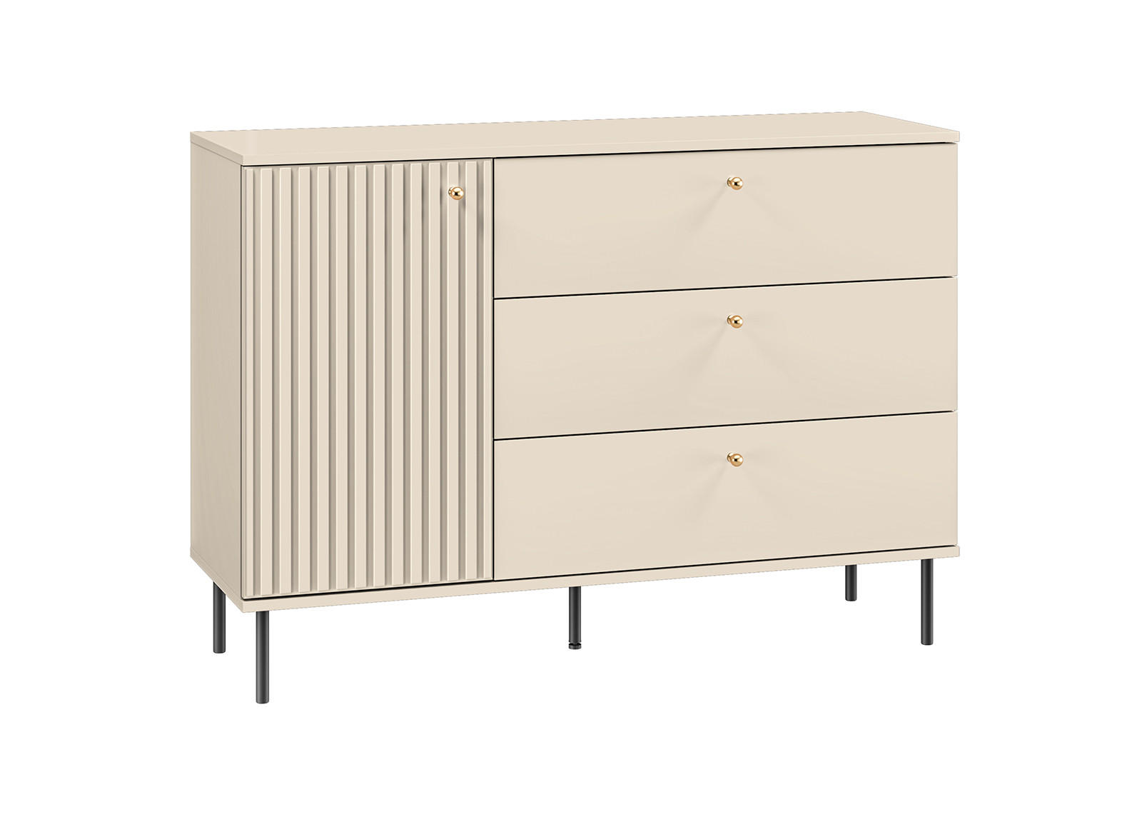 SIDEBOARD Sophie kaschmir matt 120 / 40 / 85cm - Kaschmir/Beige, Holz/Holzwerkstoff (120/85/40cm) - Feldmann-Wohnen