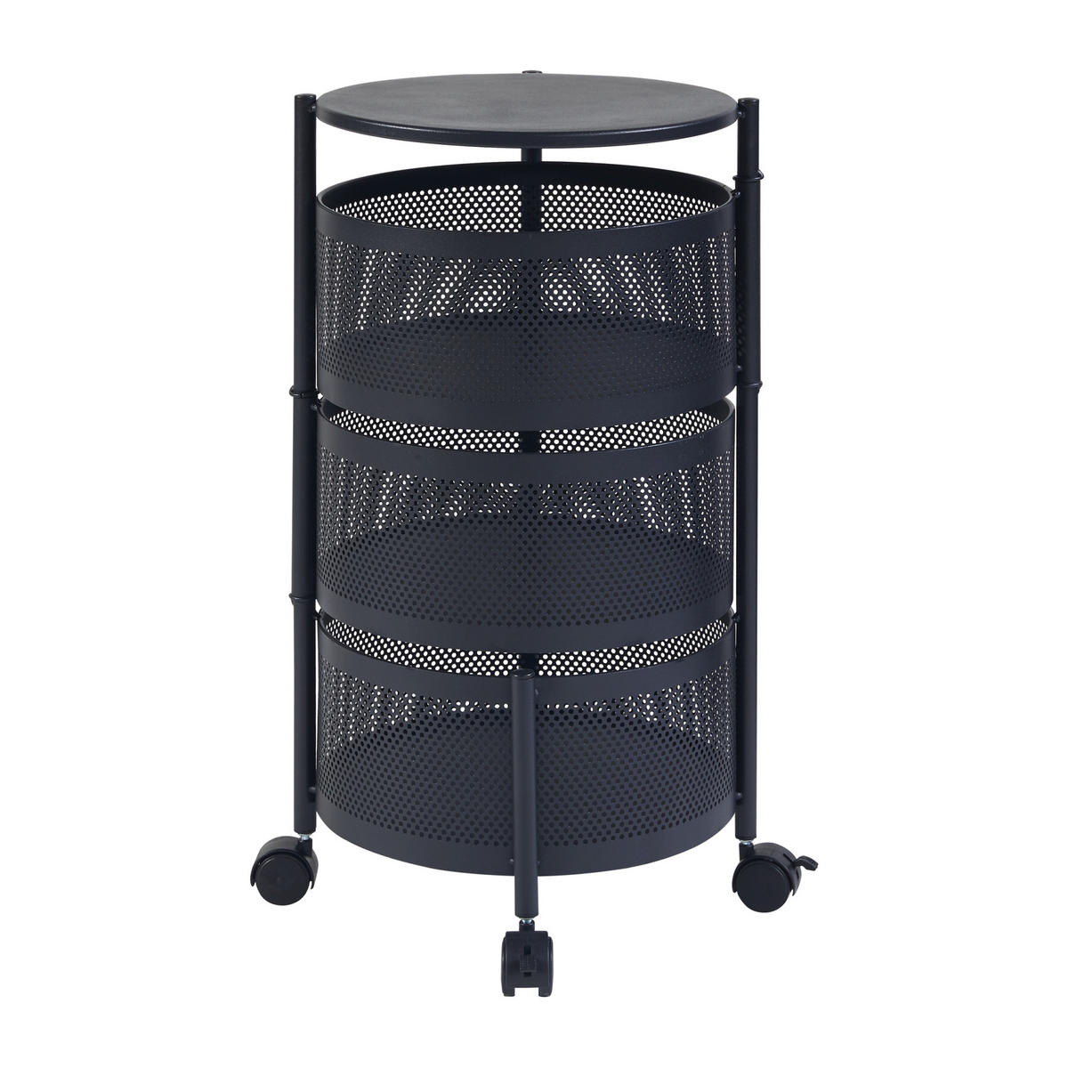 ROLLWAGEN Steigen - Schwarz, Metall (33/59.5/33cm) - [en.casa]