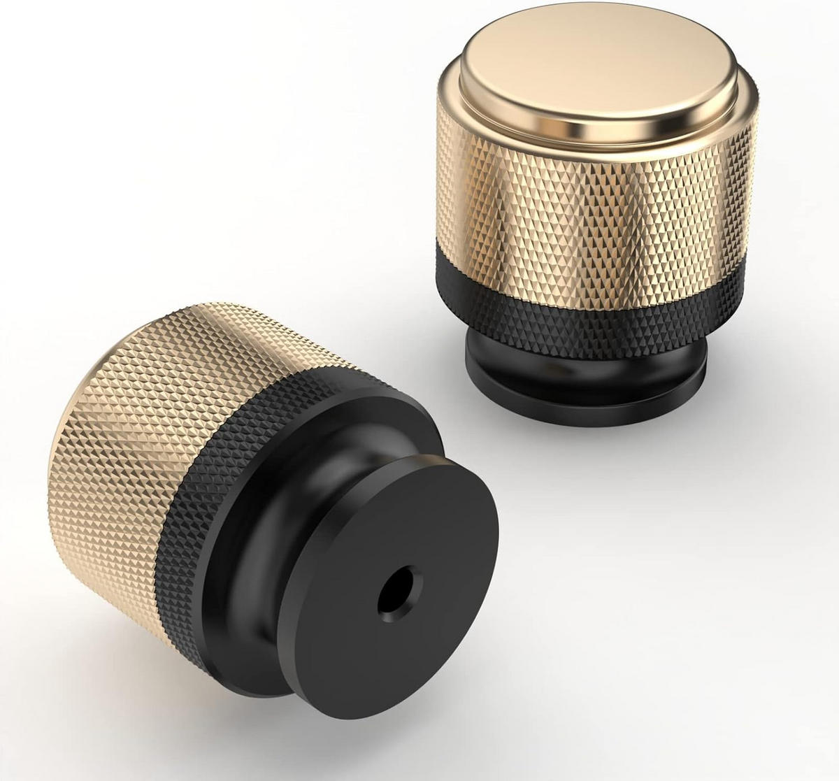 SCHRANKKNOPF Gold 10er-Set - Schwarz, Metall (2.5/2.7/2.8cm)