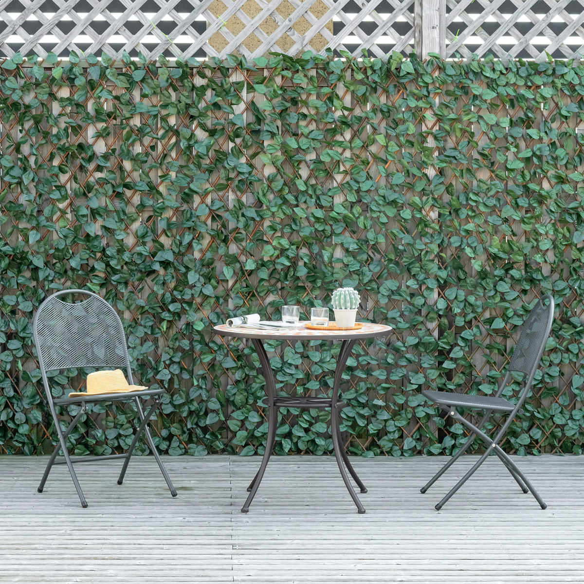 KUNSTHECKE 4er-Set DE-13891 ausziehbar 200x100 cm Grün - Grün, Kunststoff (100/200cm) - ComfortXL