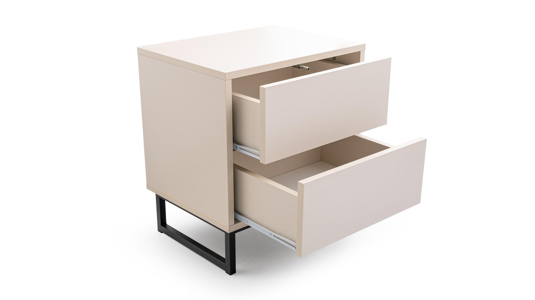 NACHTTISCH Genua, Beige, 2 Schubladen, Modern & Elegant - Beige, Holzwerkstoff (43/48/34cm) - Bettso