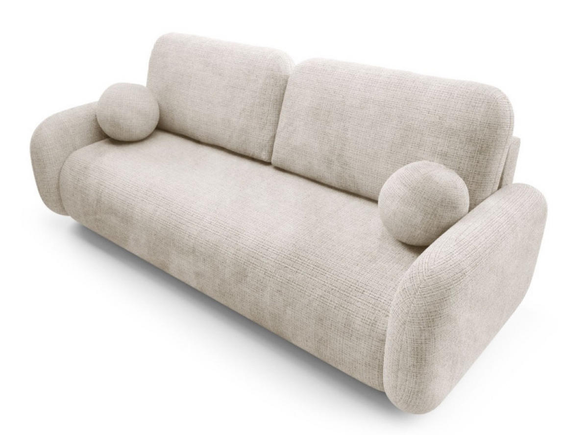 SOFA Beige LEON Mit Schlaffunktion Cremona 14 - Beige, Textil (220/90/92cm) - Sepro Meble