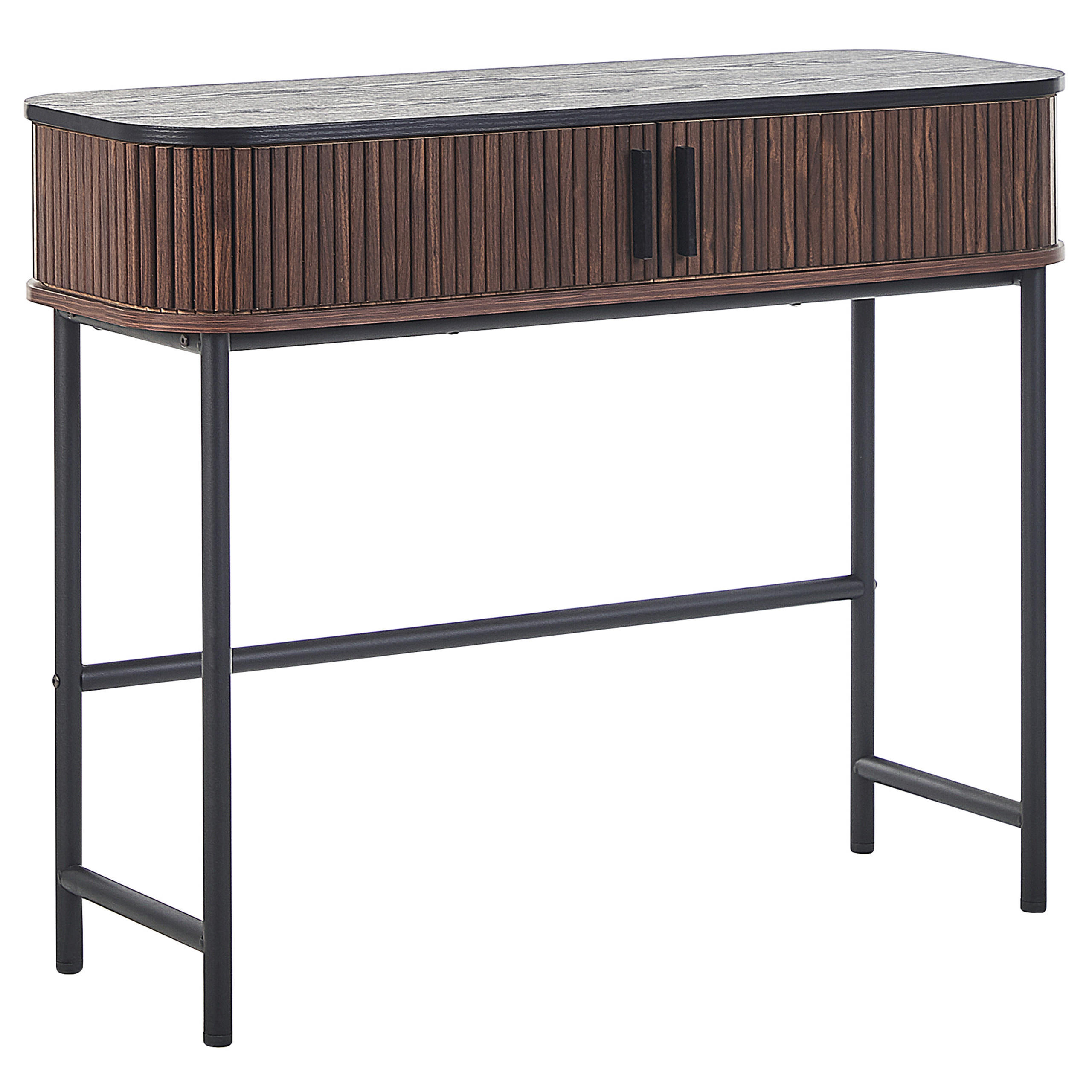 KONSOLENTISCH dunkler Holzfarbton/schwarz 100/35 cm Jose - Dunkelbraun/Schwarz, Holzwerkstoff (35/100/82cm) - Beliani