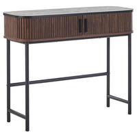 KONSOLENTISCH dunkler Holzfarbton/schwarz 100/35 cm Jose - Dunkelbraun/Schwarz, Holzwerkstoff (35/100/82cm) - Beliani