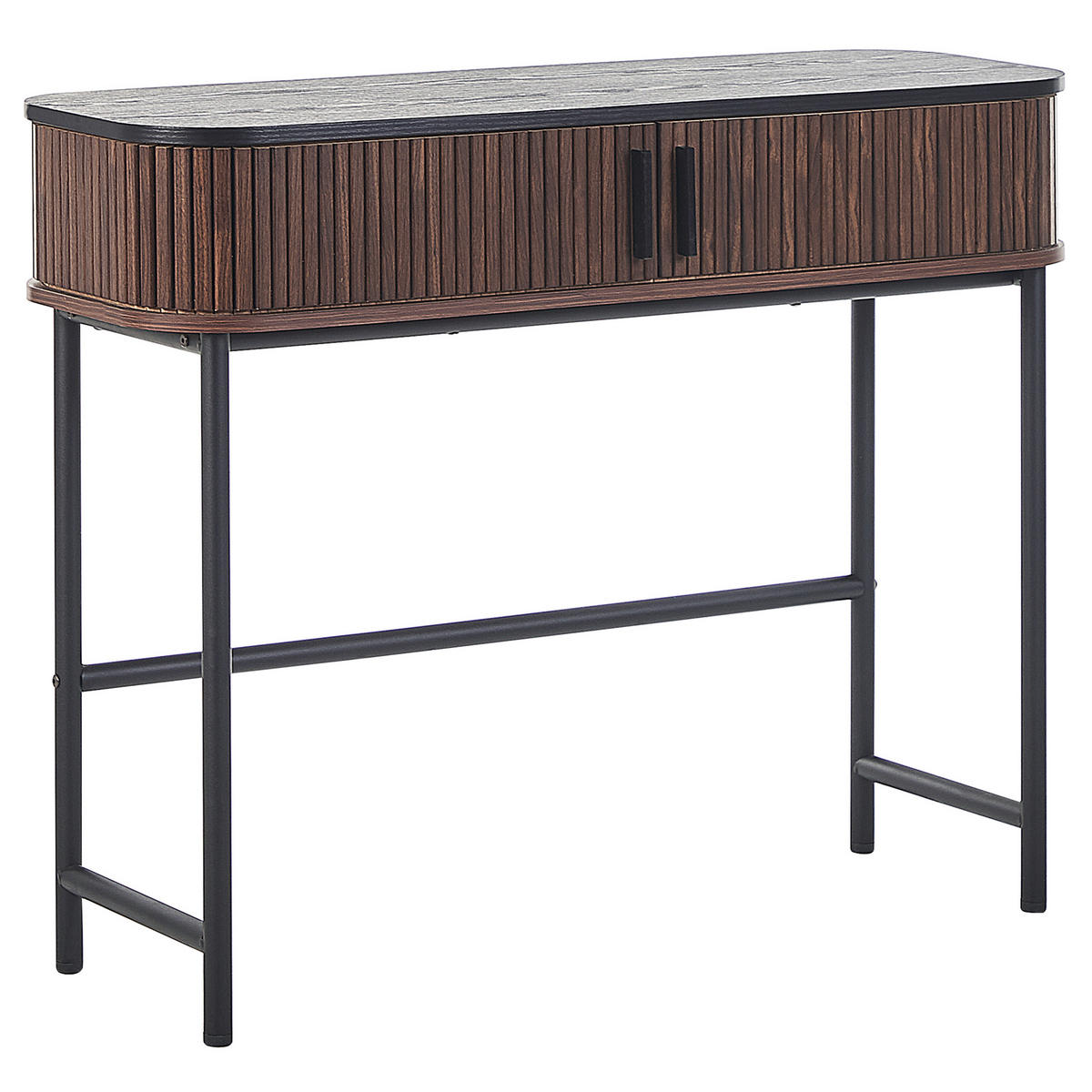 KONSOLENTISCH dunkler Holzfarbton/schwarz 100/35 cm Jose - Dunkelbraun/Schwarz, Holzwerkstoff (35/100/82cm) - Beliani