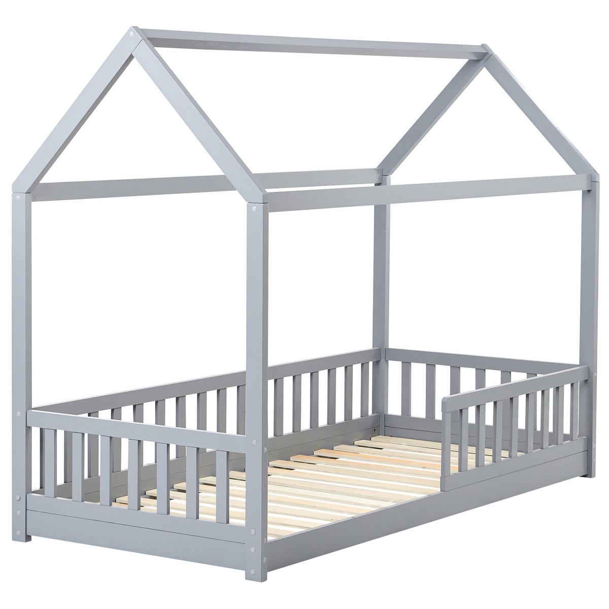 KINDERBETT 90x200 cm Grau Cossaye - Grau, Holz (90/200cm) - Beliani