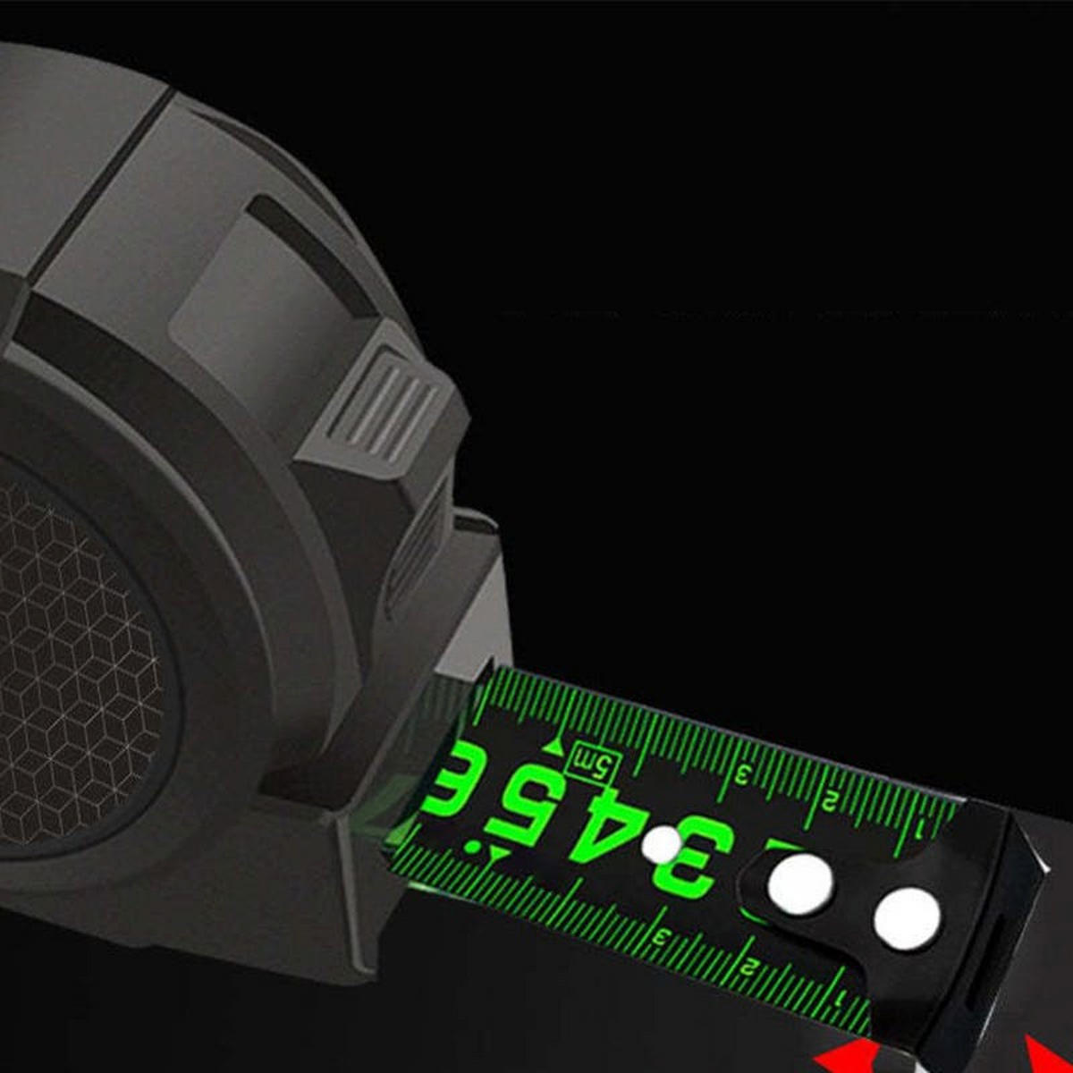 MASSBAND – 2 Stück – Schwarze, fluoreszierende Lineale – Hochpräzise, verstärkt, stoßfest, verschleißfest – 10 Meter x 25 Millimeter - Schwarz, Metall (1000/2.5/1cm) - DCA