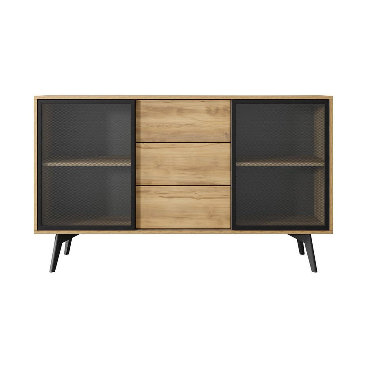 KOMMODE – 144 cm – Slide – Eichefarben - Eichefarben, Holzwerkstoff (144/85/39cm) - hi-markt