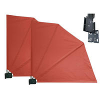 SICHTSCHUTZFÄCHER 2er Set 115x115 cm Rotorange mit Easy Mount Wandplatte - Terracotta, Metall (2/115cm) - QUICK STAR