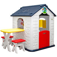 SPIELHAUS mit Tisch 95/104/118 cm, Weiß - Weiß, Kunststoff (95/118/104cm) - Littletom