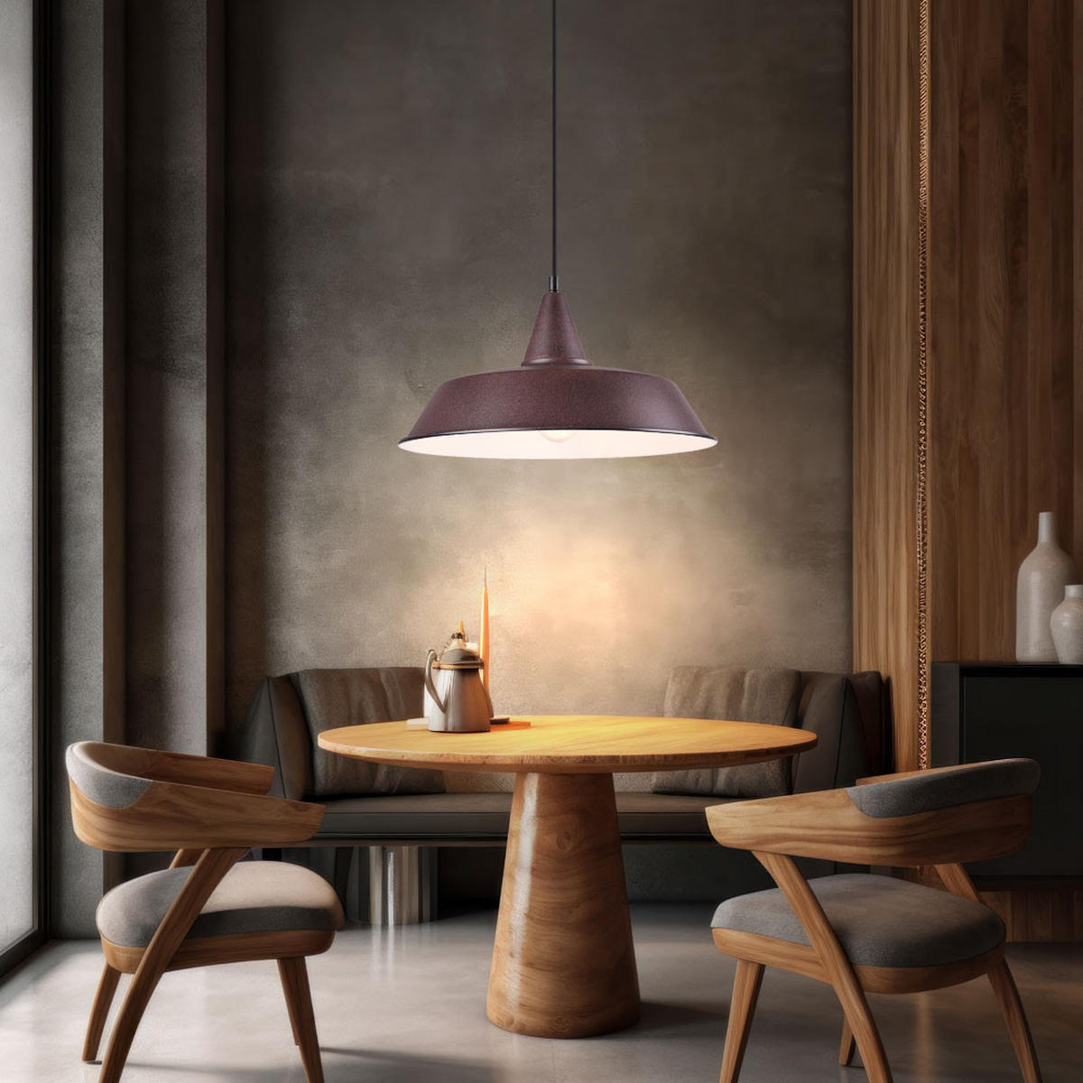 HÄNGELEUCHTE Wilton Rostbraun - Braun, Metall (35/35/150cm)