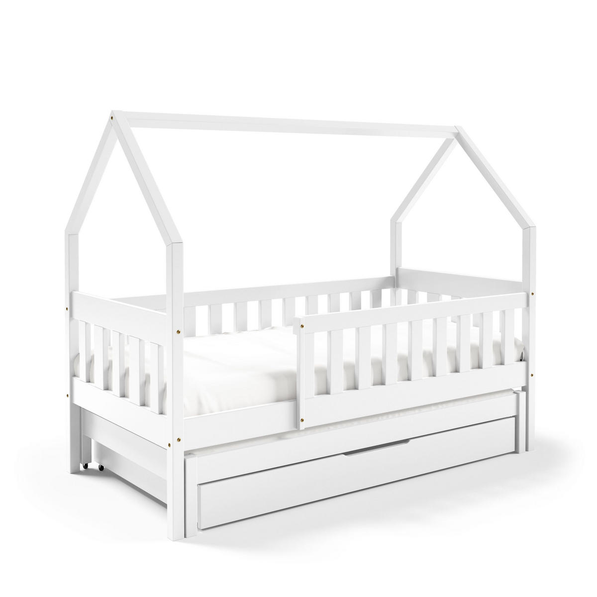 KINDERBETT BAMBINA mit Bettkasten 80x160 cm Weiß - Weiß, Holz (80/160cm) - MASSENO