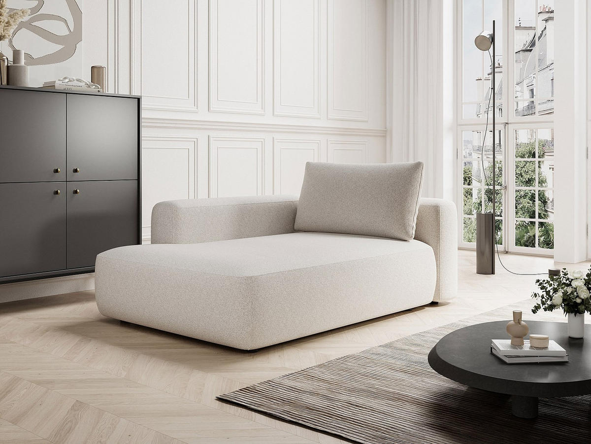 RECAMIERE ohne Schlaffunktion - 1 -Sitzer - Polyester - cremefarben - DAVISO - Creme, Textil (185/84/119cm) - Vente-Unique