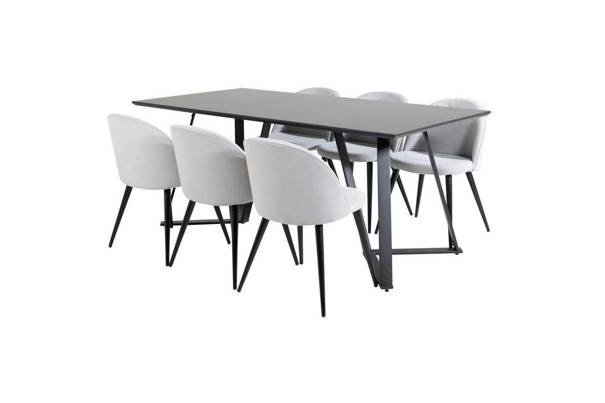 TISCHGRUPPE Grau - Grau, Holzwerkstoff (90/75/180cm) - ebuy24