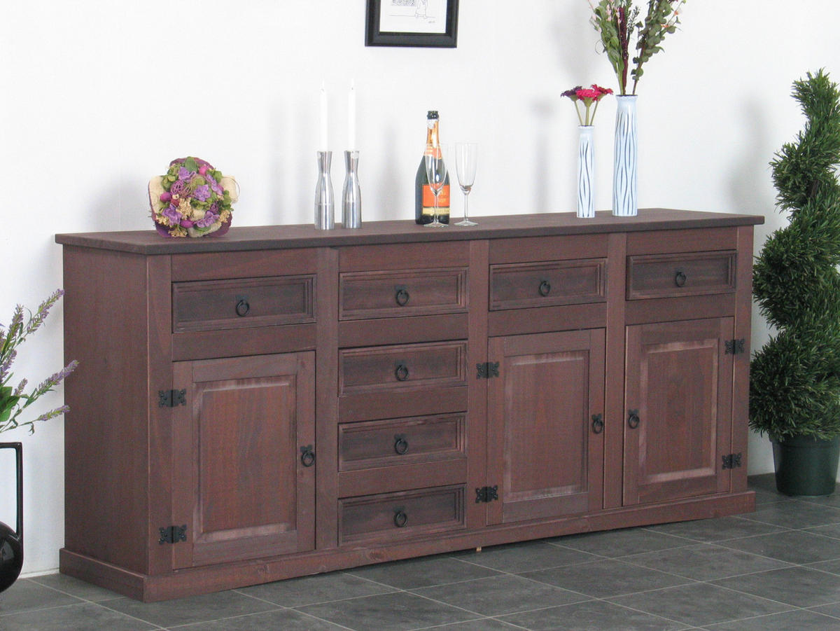 SIDEBOARD braun - Braun, Holz/Textil (200/84/44cm) - ebuy24