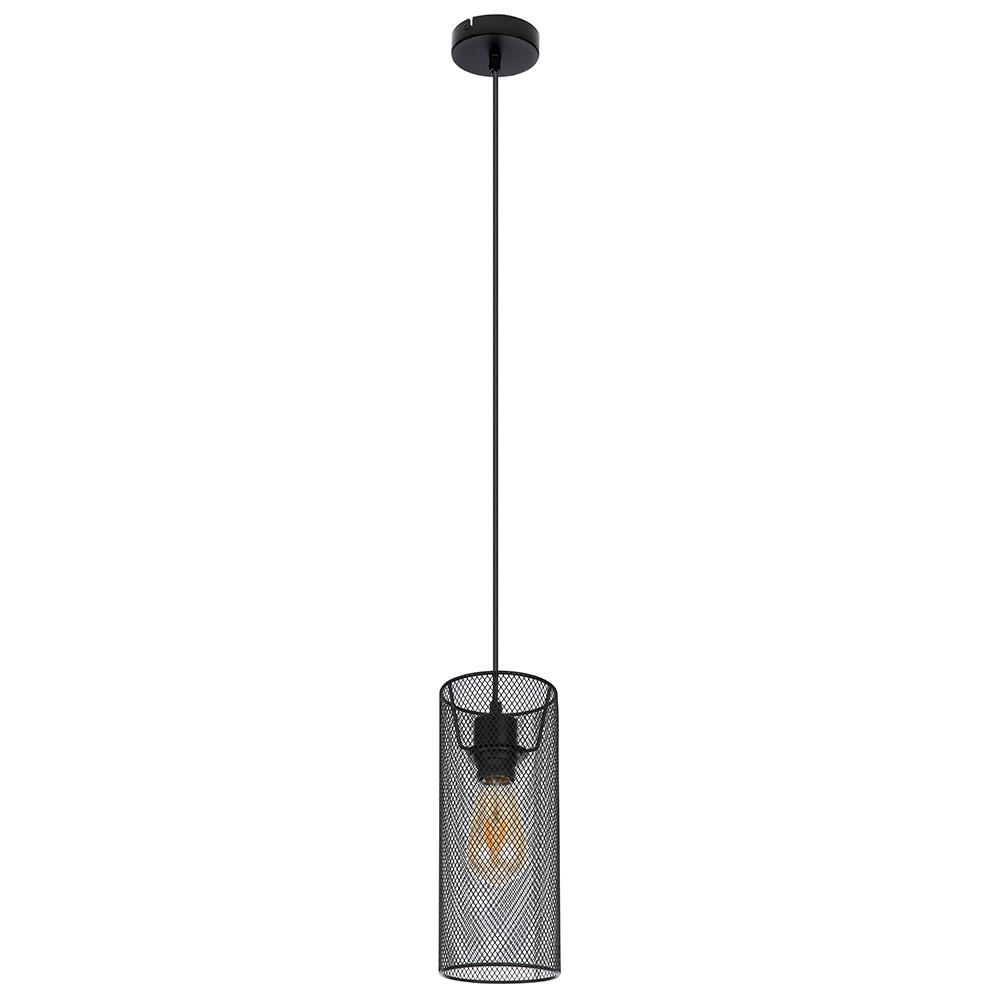 HÄNGELEUCHTE Metallgeflecht Schwarz matt - Schwarz, Metall (12/12/120cm) - Globo Lighting
