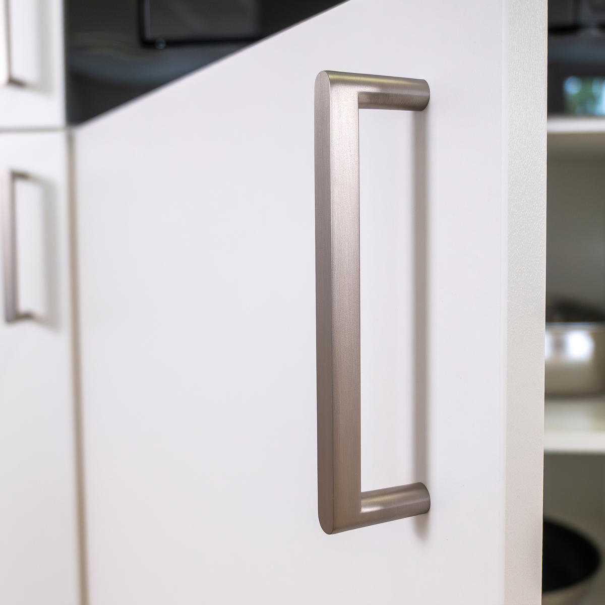 KÜCHENLEERZEILE „Freiburg“ 210 cm – ohne E-Geräte – Premiumweiß – mit Zubehör - Edelstahlfarben/Weiß, Holzwerkstoff/Metall (210/210/60cm) - GEBA