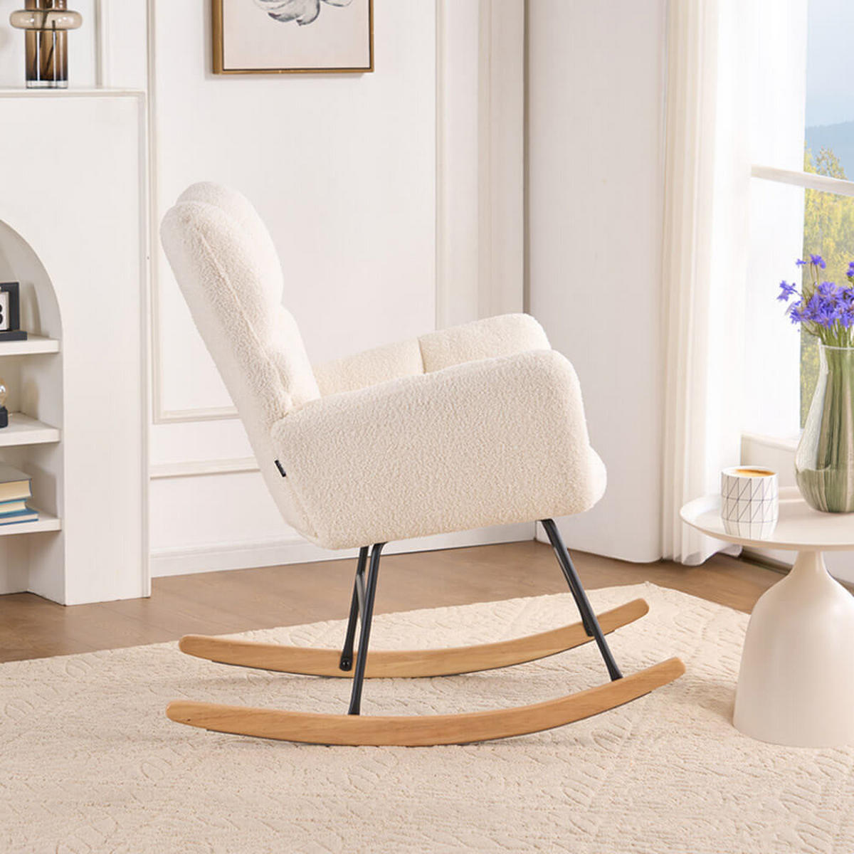 STUHL NARA - Bouclé Weiß - Weiß, Kunststoff (95/88/68cm) - Home Deluxe