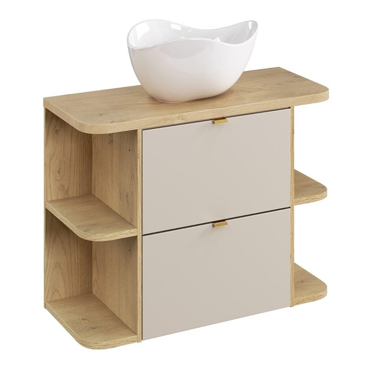 WASCHTISCHKOMBI 100 cm 5Teile - Dalia Cashmere D BM353 in Kaschmir/Matt - Kaschmir, Holz (100/50/46cm)