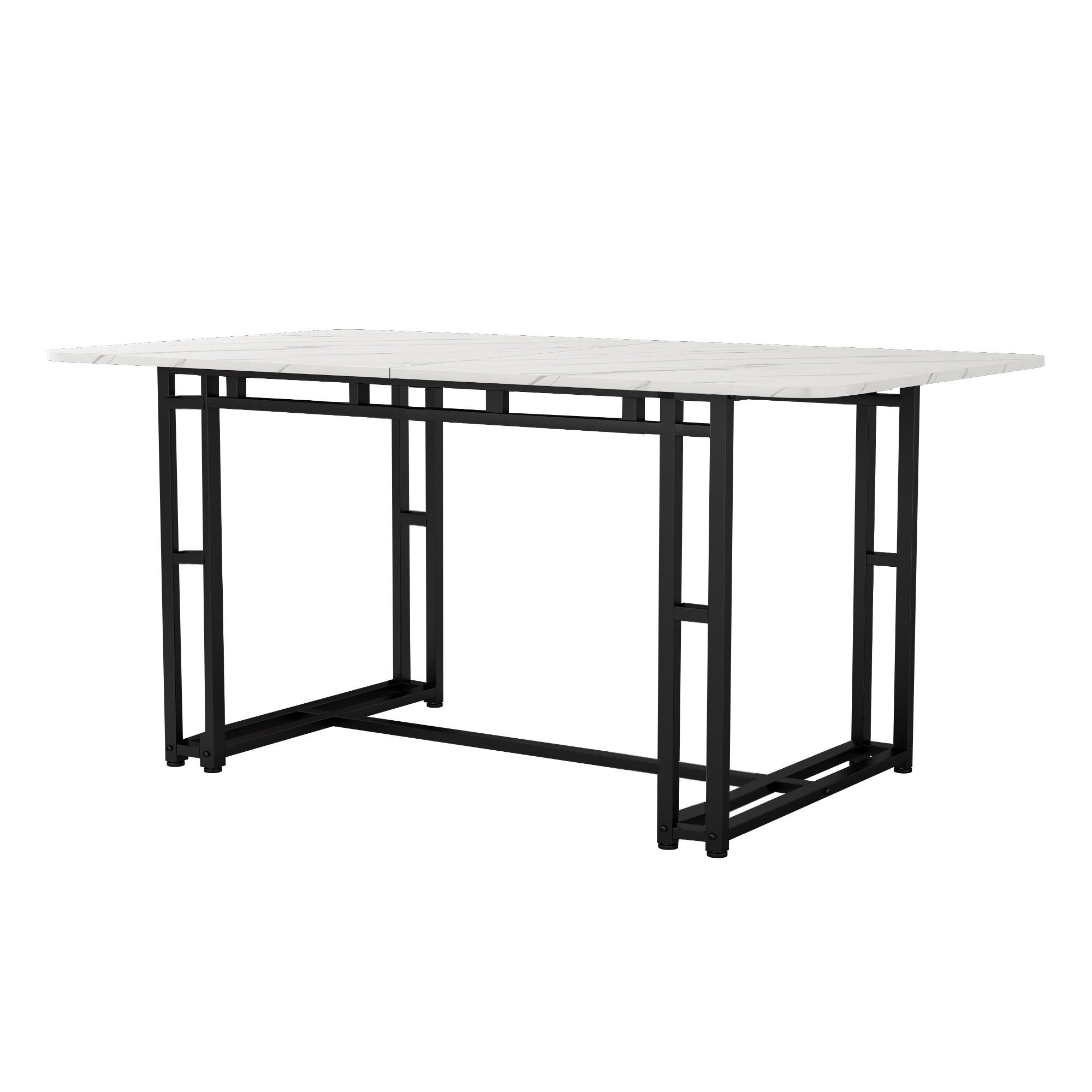 ESSTISCH 140x80 cm – moderner Küchentisch mit Metallgestell, rechteckig, schwarze Tischbeine, stabiler Esszimmertisch im leichten Luxus Stil - Weiß, Holzwerkstoff (140/80/74cm) - Ej. Life